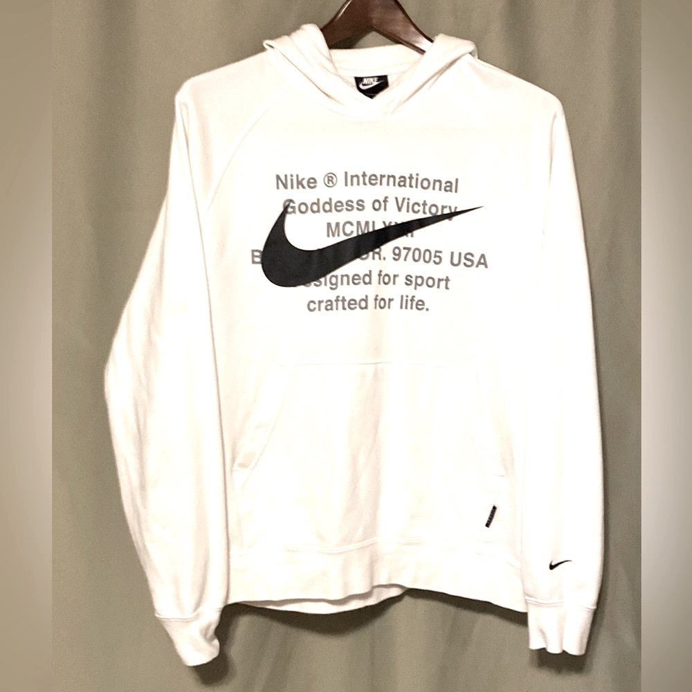 Nike International Goddess of Victory French Terry Swoosh Hoodie White L